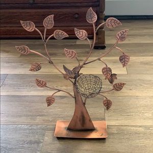 Rustic Rose Gold Jewelry Tree With Basket